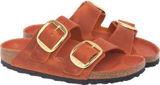 Birkenstock Womens Slides Arizona Burnt Orange Slippers Flat Shoes