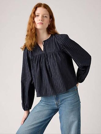 Levi's Josephine Long Sleeve Holiday Shirt - Womens - M - Black