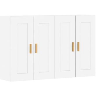 vidaXL Armarios De Pared 2 Uds Madera De Ingenier&iacute;a Blanco Vidaxl