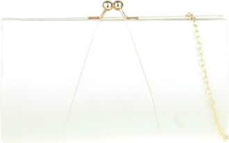 Girly HandBags Womens Ball Clasp Clutch Bag - Ivory