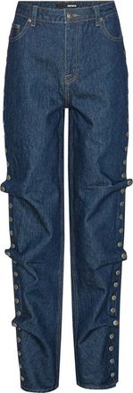 Rotate Buttoned Wide Leg Jeans