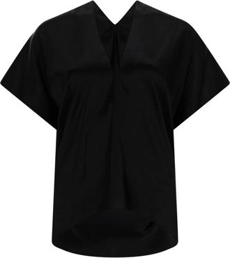 Nina Ricci V-Neck Kaftan Top - Dames - Blouses - Zwart - XS - Overhemden