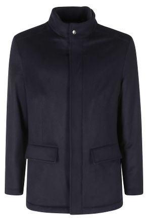 Kired High-Collar Cashmere Jacket with Removable Double Collar