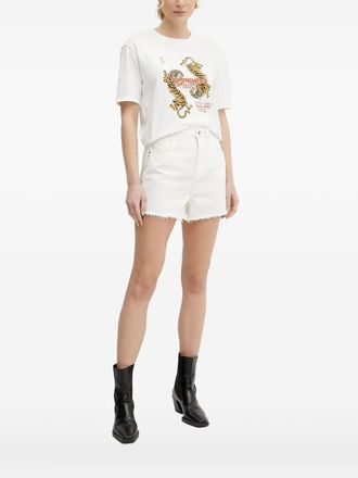 Patrizia Pepe tiger-print short-sleeved T-shirt - White