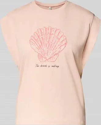 Only Regular Fit T-Shirt aus reiner Baumwolle Modell SHELINA in Rosa, Gr&ouml;&szlig;e XL