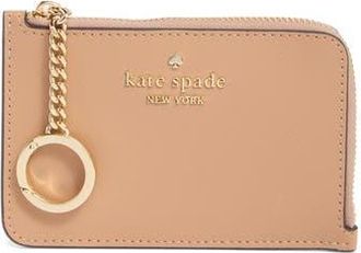 Kate Spade New York madison saffiano zip card case in Light Fawn at Nordstrom Rack