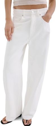 Mango Mid Rise Balloon Jeans in White at Nordstrom, Size 10