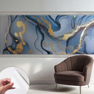 Tulup Fotomurale Adesivo Stickers - Murali Decorativo - Soggiorno Moderno - Effetto Realistico - Onde Blu 250x104 Cm