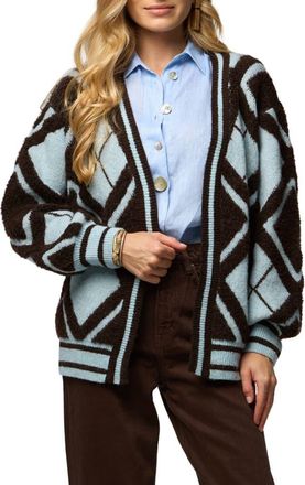 Saachi Argyle Stripe Cardigan in Brown Multi at Nordstrom Rack