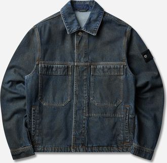Stone Island Men s Laser Pigment Indigo Denim Jacket Blue Black
