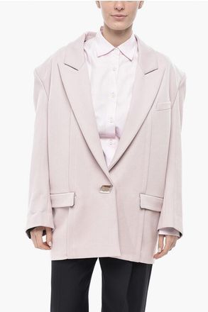 The Attico Oversized Wool-Blend Blazer With Padded Shoulders size 38