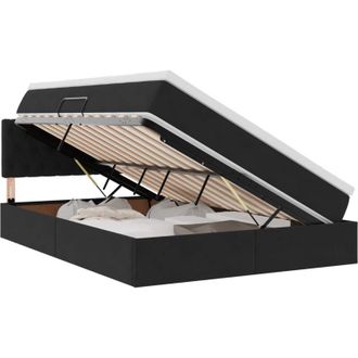 vidaXL Bed with Mattress with LED Black 140 x 190 cm Velvet vidaXL