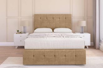 Sloomy Cambridge Dumfries Divan Set 2 Drawers-26 Headboard-Footboard in Light Brown | Size: Single