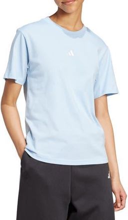 adidas 3-Stripes Cotton T-Shirt in Glow Blue/White at Nordstrom Rack, Size X-Small