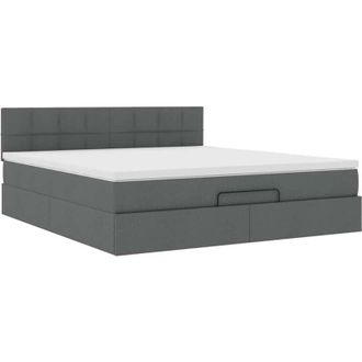 vidaXL Vidaxl - Estructura Cama Otomana Colch&oacute;n Tela Gris Oscuro 180x200cm