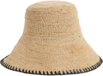 Rag & Bone Jade Packable Raffia Straw Bucket Hat in Natural at Nordstrom, Size Small