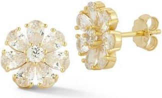 Glaze Jewelry Flower Cubic Zirconia Stud Earrings in Gold at Nordstrom Rack