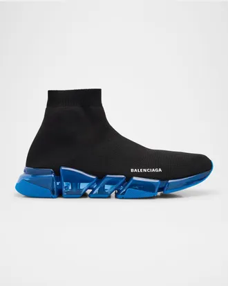 Balenciaga Men & apos;s Speed 2.0 Clear-Sole Knit Runner Sneakers