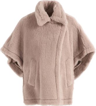 Max Mara Tebe Teddy Cape - Jackets - Mujer - Marr&oacute;n - ONE SIZE