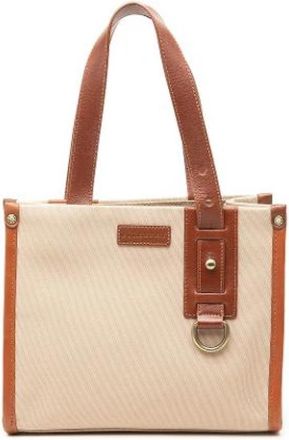 Burberry Pre-owned Canvas Tote - Dames - Vintage Shopper - Beige - ONE Size - Leer - Vintage