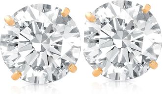 Pompeii3 2 1/2 Ct TW (7mm) Round Moissanite Studs 14k Yellow Gold