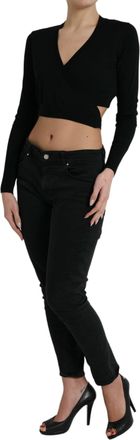 Dolce & Gabbana Womens Virgin Wool V-Neck Cardigan Black