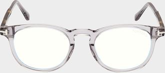 Tom Ford Men & apos;s Blue Light Blocking Acetate Round Optical Glasses