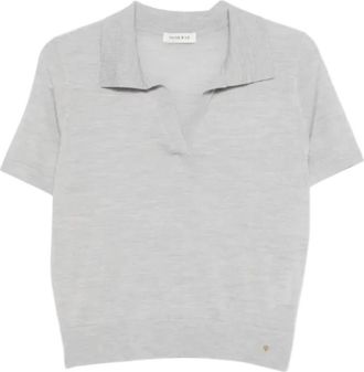 Anine Bing Moni Polo - Dames - Polos - Grijs - S - Katoen - Tops