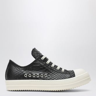 Rick Owens Sneaker Porterville Low nera in pelle di pitone