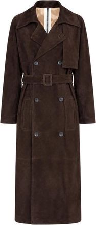 S.W.O.R.D 6.6.44 Lange Su&egrave;de Trenchcoat - Dames - Trenchcoats - Bruin - M - Su&egrave;de - Jassen