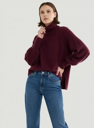 Majestic Filatures Ultra Soft Knit Long Sleeve Turtleneck Sweater in Bordeaux at Nordstrom, Size 1