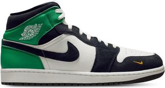 Nike Jordan Mens AJ 1 Mid SE - Basketball Shoes White/Black/Green Size 10.0
