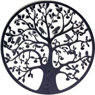 OEM &Aacute;rbol De La Vida De Metal Para Pared, Decoraci&oacute;n De Pared De Metal, Decoraci&oacute;n De Interiores, Adornos De Pared, 30x30 Cm, Negro