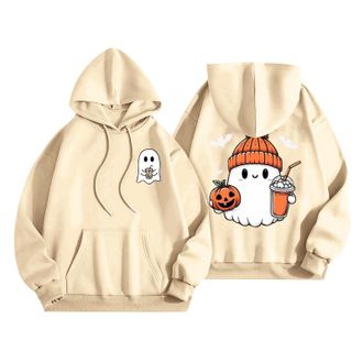 Generic Holiday Essentials My Order Autumn Halloween Jumpers for Women UK Halloween Pumpkin Hoodies Women Season Sweatshirts Cute Funny Graphic Pullover Tops 