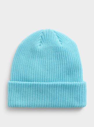 Simons Womens Solid-colour ribbed Tuque Hat