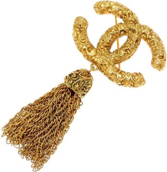 Chanel Pre-owned Jewellery, female, Yellow, Size: ONE SIZE Pre-owned Tassel Brooch