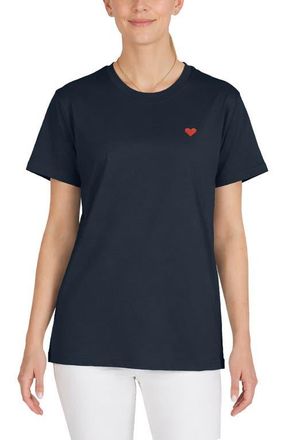 Dalix Womens Pixel Heart Jersey Relaxed Tee in Navy Blue at Nordstrom, Size Xx-Large