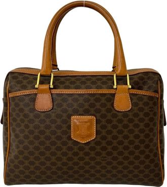 Celine Brown Pvc Leather Boston Bag Handbag Tote Bag (Pre-Owned)