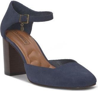 Lucky Brand Kanira Ankle Strap Pump in Navy Blazer Suede at Nordstrom, Size 9.5