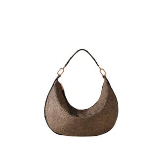 Borbonese Shoulder Bags, female, Brown, Size: ONE SIZE Hobo Frame Medium Shoulder Bag