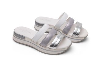 Hogan Metallic-Strap Sandals - White