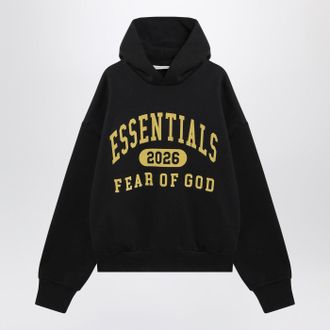 Fear of God Schwarzes, verwaschenes Sweatshirt mit Logo-Print