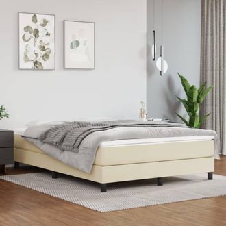 vidaXL Vidaxl - Estructura De Cama Sin Colch&oacute;n Cuero Sint&eacute;tico Crema 140x200 Cm