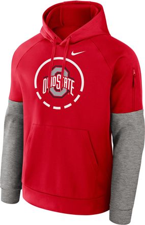 Nike Ohio State Primetime Nike Mens Therma-FIT College Pullover Hoodie in Red | 02V6041YOH-7EC