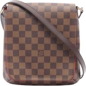 Louis Vuitton Pre-owned Damier Canvas Shoulder Bag - Dames - Vintage Schoudertas - Bruin - ONE Size - Leer - Vintage
