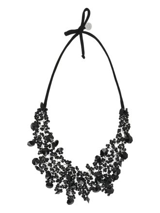 Maria Calderara crystals tie necklace - Nero