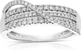 Vir Jewels 1/2 cttw Lab Grown Diamond Wedding Band in Sterling Silver For Women