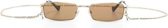 Gucci rectangle-frame sunglasses - unisex - Metal - 56 - Gold