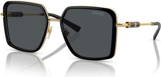 Versace Ve2261 Vierkante Zonnebril - Dames - Accessoires - Zwart - Maat: 56 MM