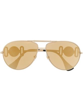 Versace Occhiali da sole con montatura stile pilota Medusa Biggie - Oro